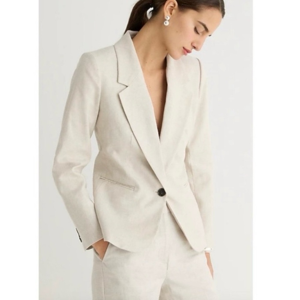 J.Crew • Parke Linen Blend Blazer in Flax Ivory